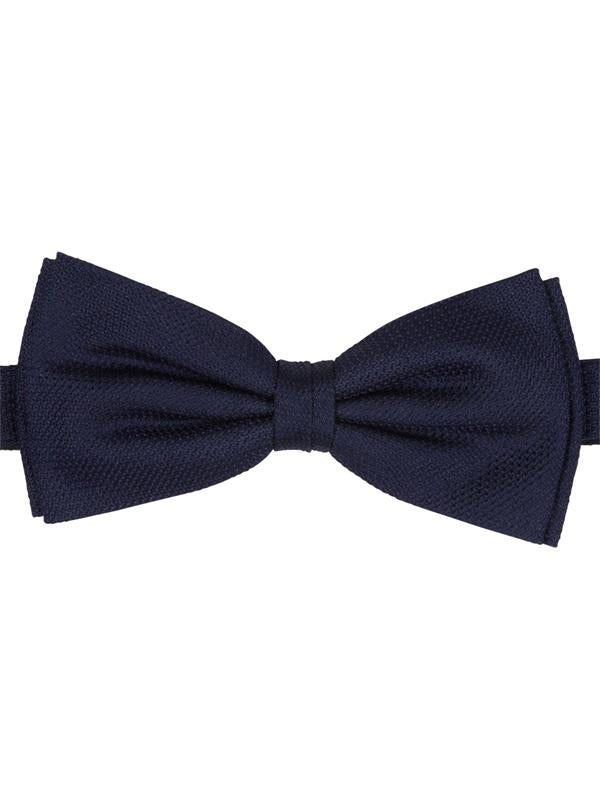 Dark Blue Silk Garza Bow Tie