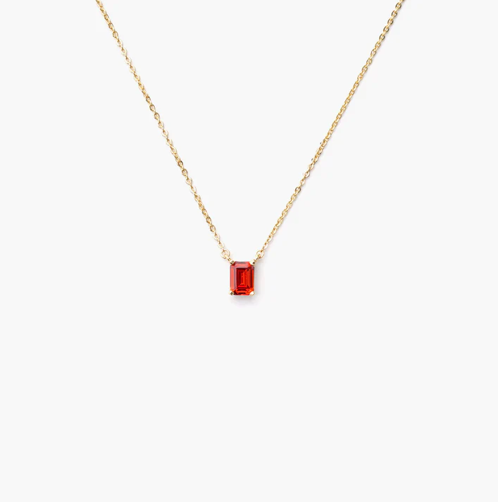 ONE STONE NECKLACEORANGE GOLD