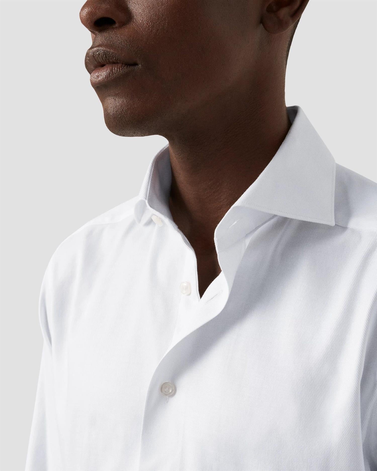 WHITE MELANGE SEMI SOLID CONTEMPORARY SHIRT  Fine Twill