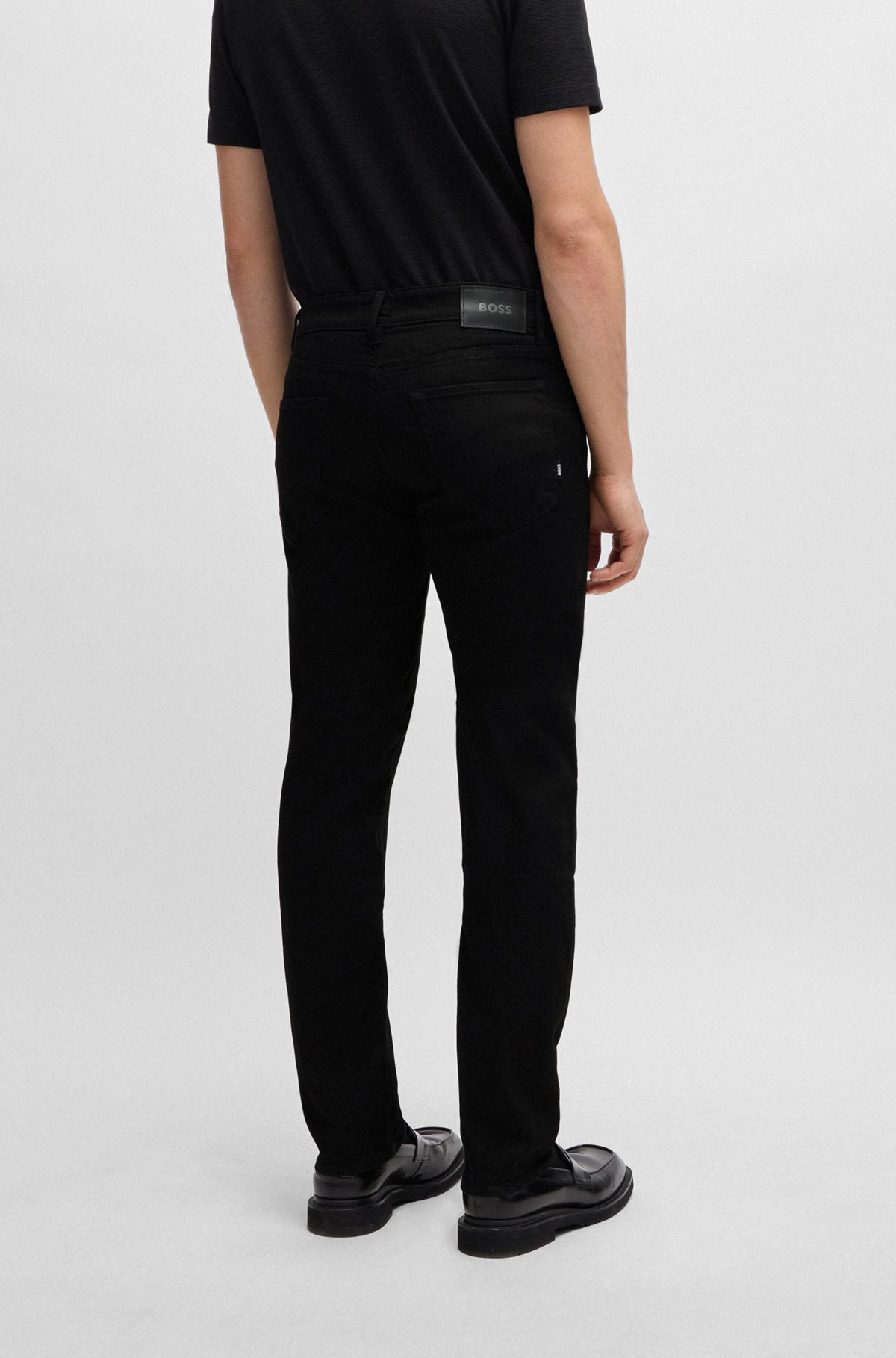 REGULAR-FIT JEANS IN BLACK-BLACK ITALIAN DENIM