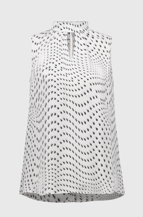 Satin Dot print Sleeveless Top