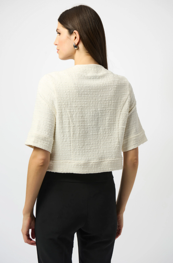 Bouclé Cropped Jacket with decortaive buttons