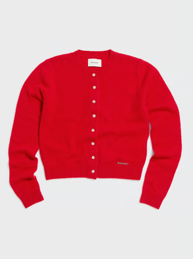 W CASHMERE CARDIGAN-RED