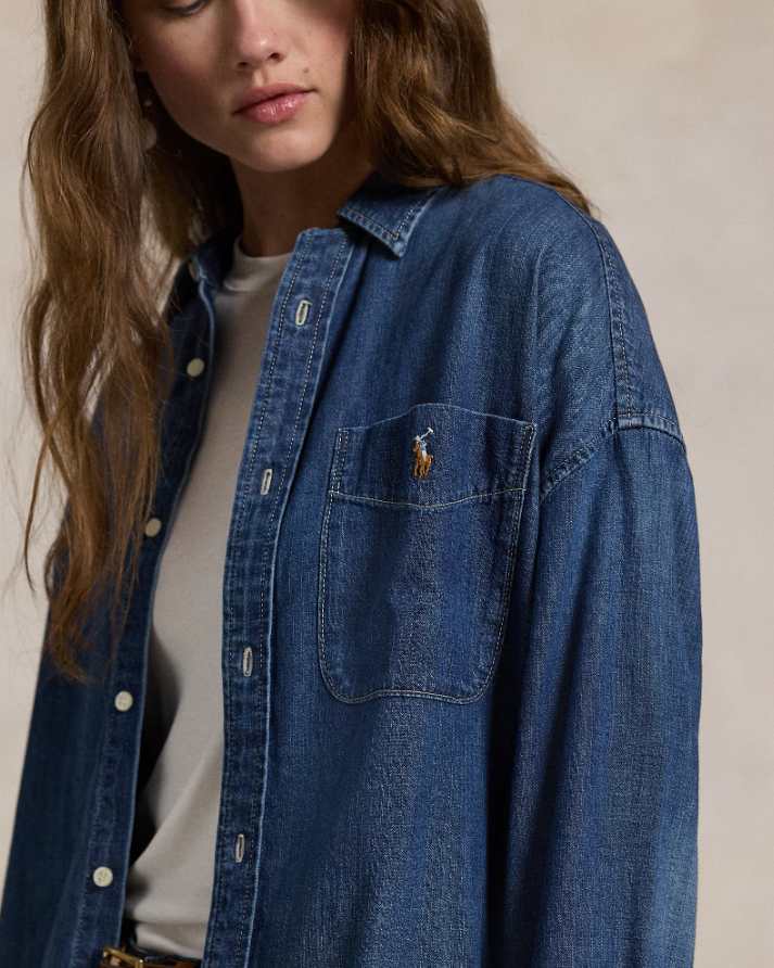 OVERSIZED FIT DENIM SHIRT-REMY WASH