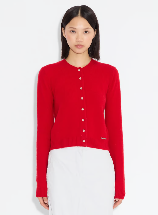 W CASHMERE CARDIGAN-RED