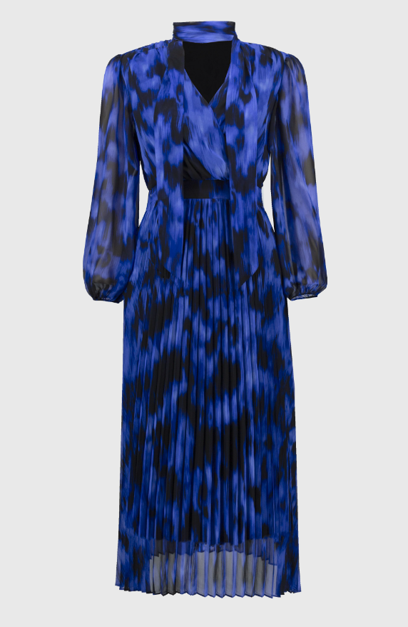 Chiffon Abstract Print Midi Dress