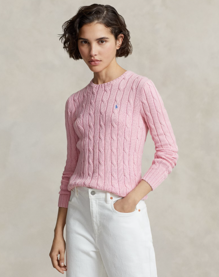 Cable-Knit Cotton Crewneck Jumper