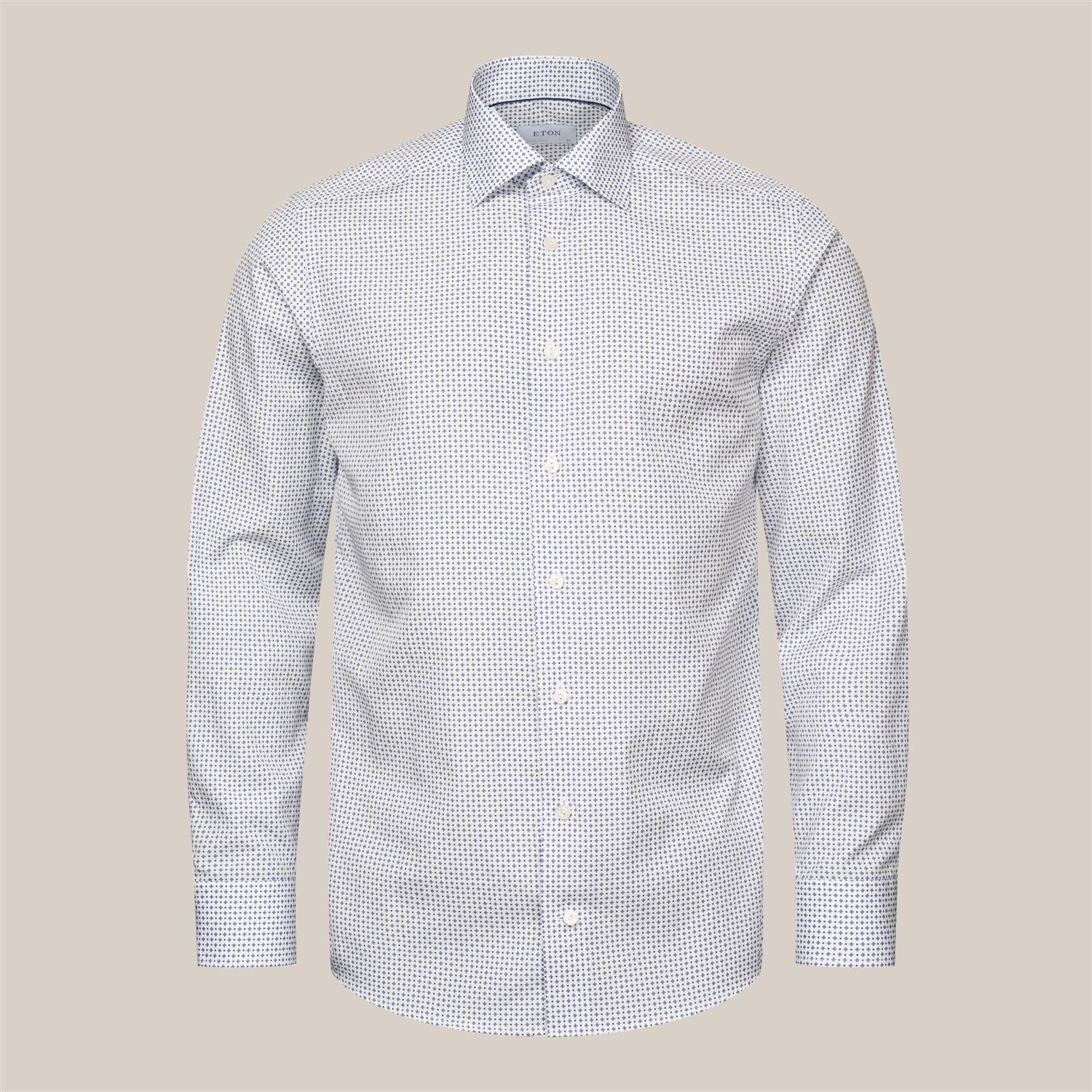 MICRO PRINT POPLIN CONTEMPORARY SHIRT SS24