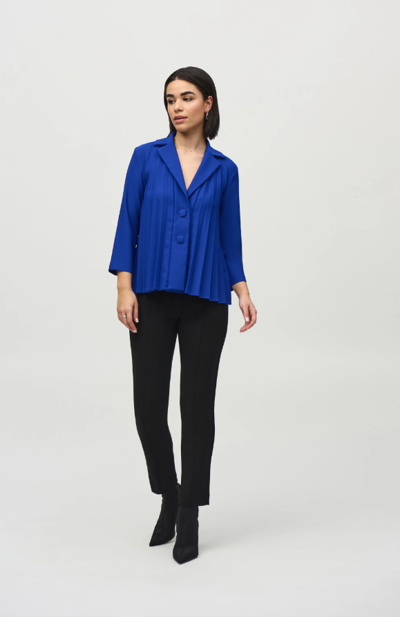 Lux Twill Pleated Trapeze Jacket