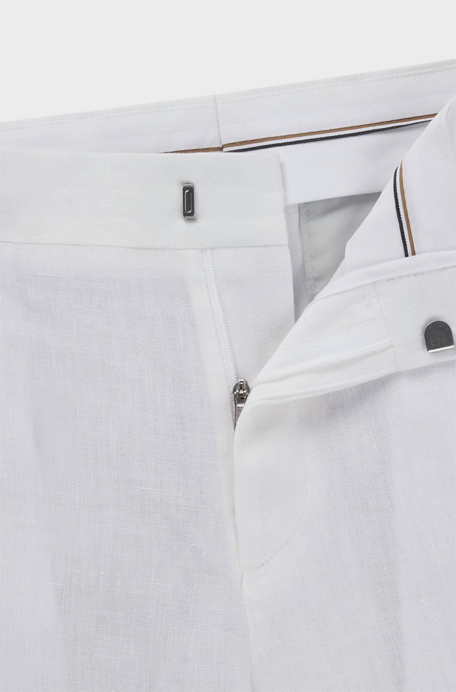 GENIUS WHITE FORMAL LINEN CANVAS TROUSER