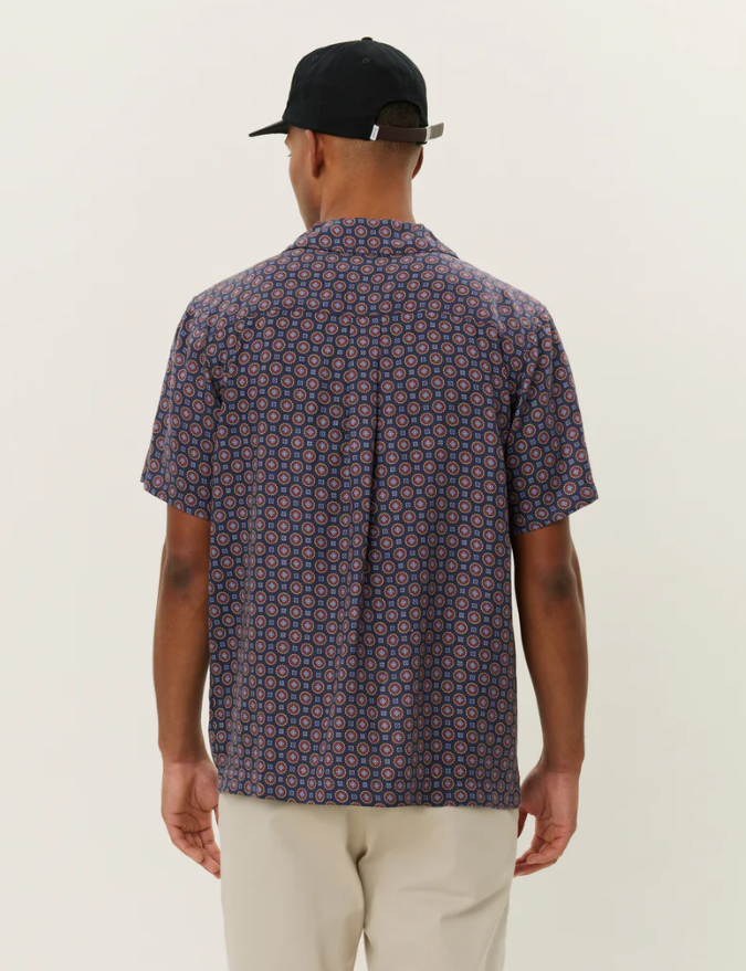 FOULARD AOP SS SHIRT SMOKE GREEN