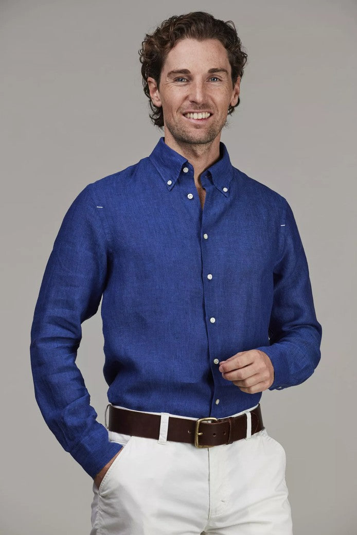 CLASSIC LINEN SHIRT DARK BLUE