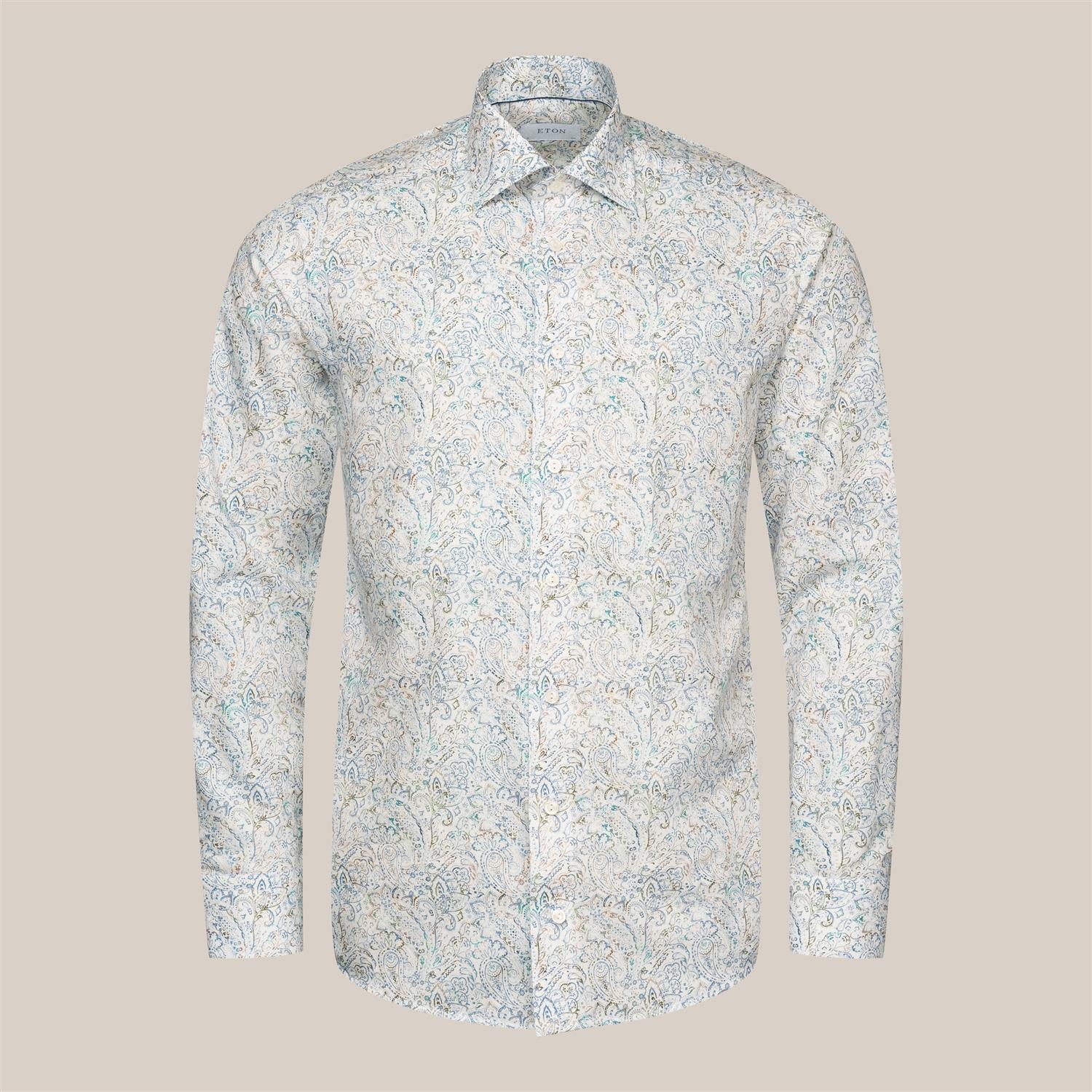 PAISLEY COTTON TENCEL CONTEMPORARY SHIRT SS24