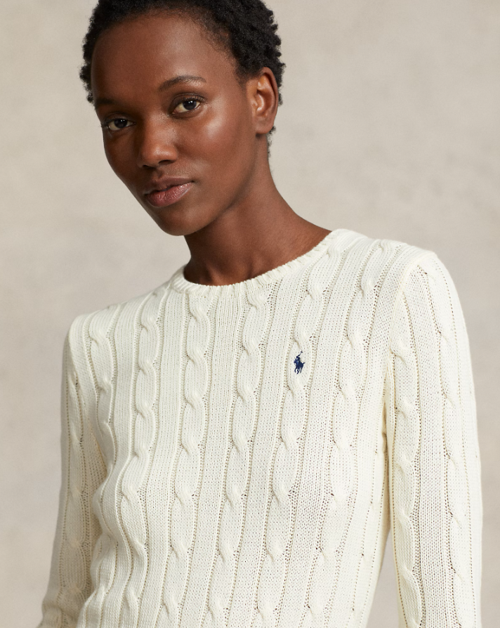 Cable-Knit Cotton Crewneck Jumper