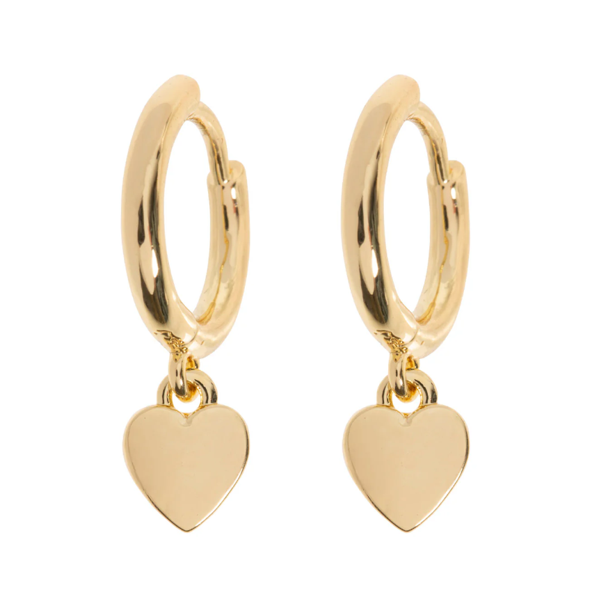 Sutton - Classic Heart Hoop Earrings