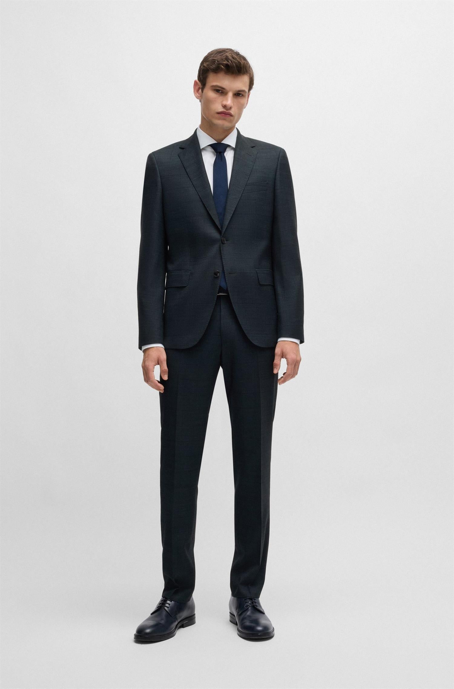 REGULAR-FIT SUIT IN CHECKED STRETCH WOOL