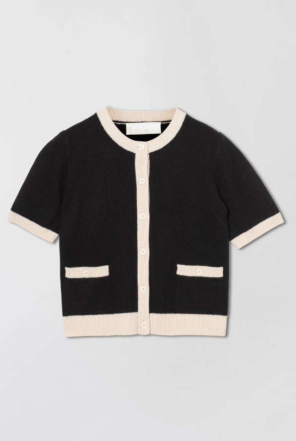 TOULOUSE CARDIGAN TEE BLACK/BUTTER