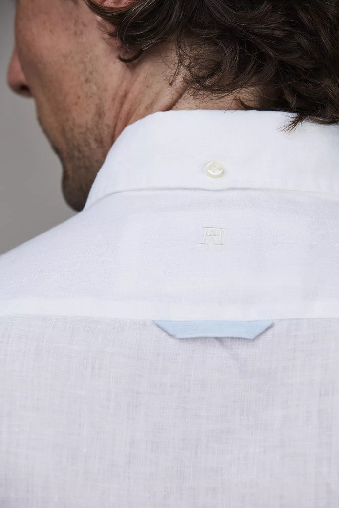 REFINE SHORT SLEEVE LINEN SHIRT WHITE