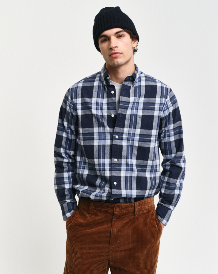 REGULAR TARTAN MELANGE CHECK SHIRT