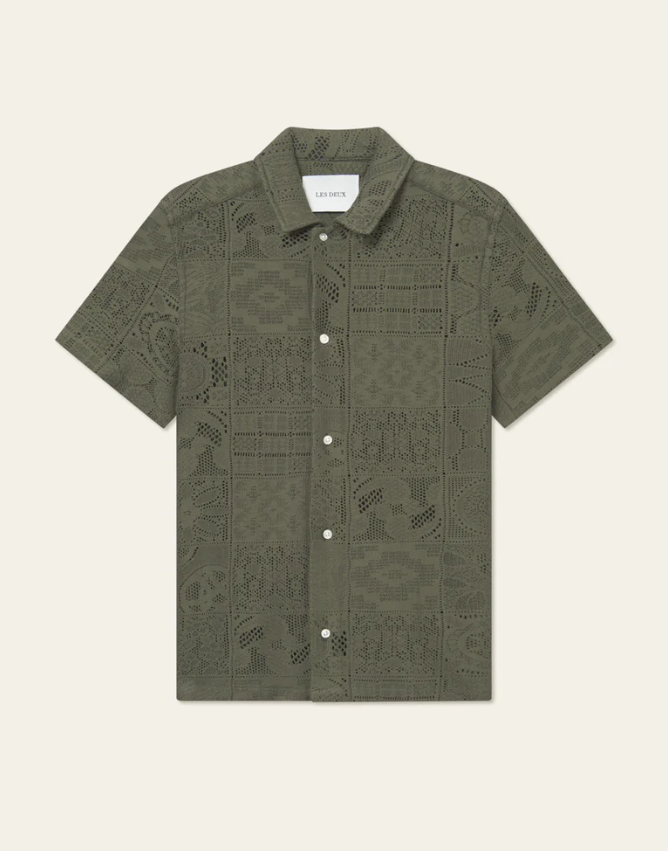 HECTOR LACE SS SHIRT OLIVE NIGHT