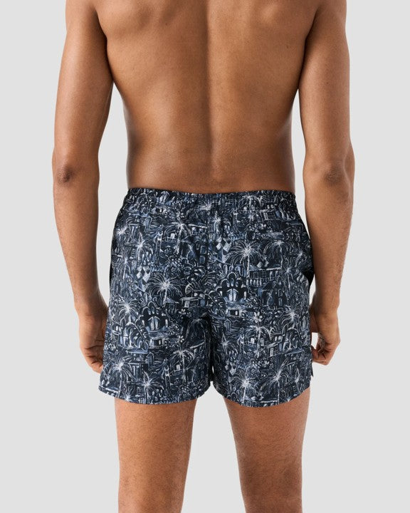 PALM TREE SWIM SHORTS DARK BLUE