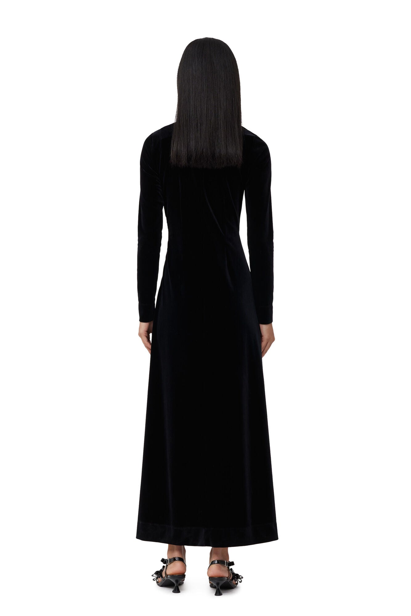 VELVET JERSEY TWIST LONG DRESS