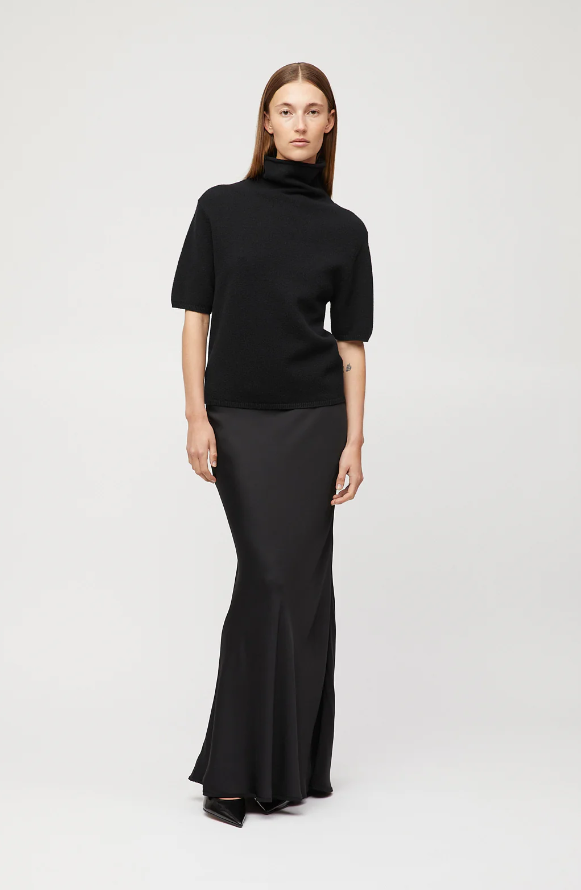 MARGOT TURTLENECK TEE JET BLACK