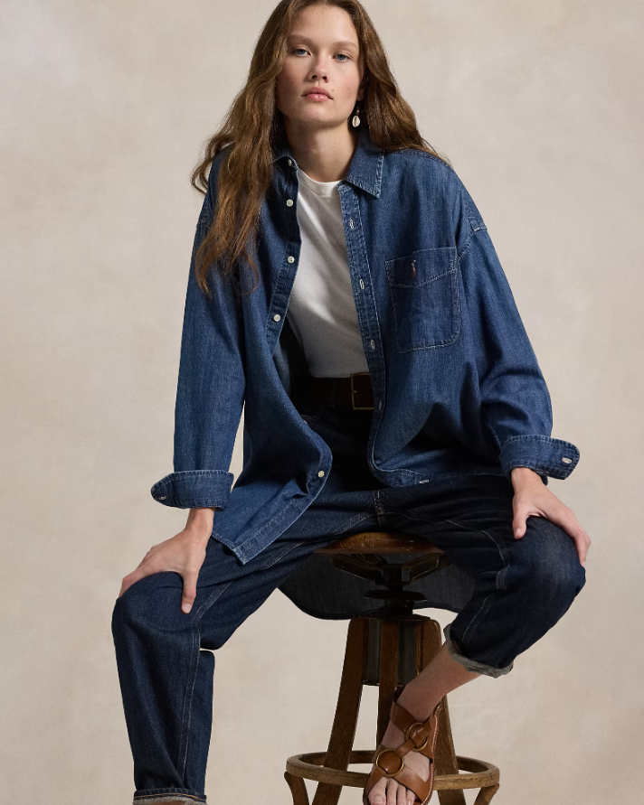 OVERSIZED FIT DENIM SHIRT-REMY WASH