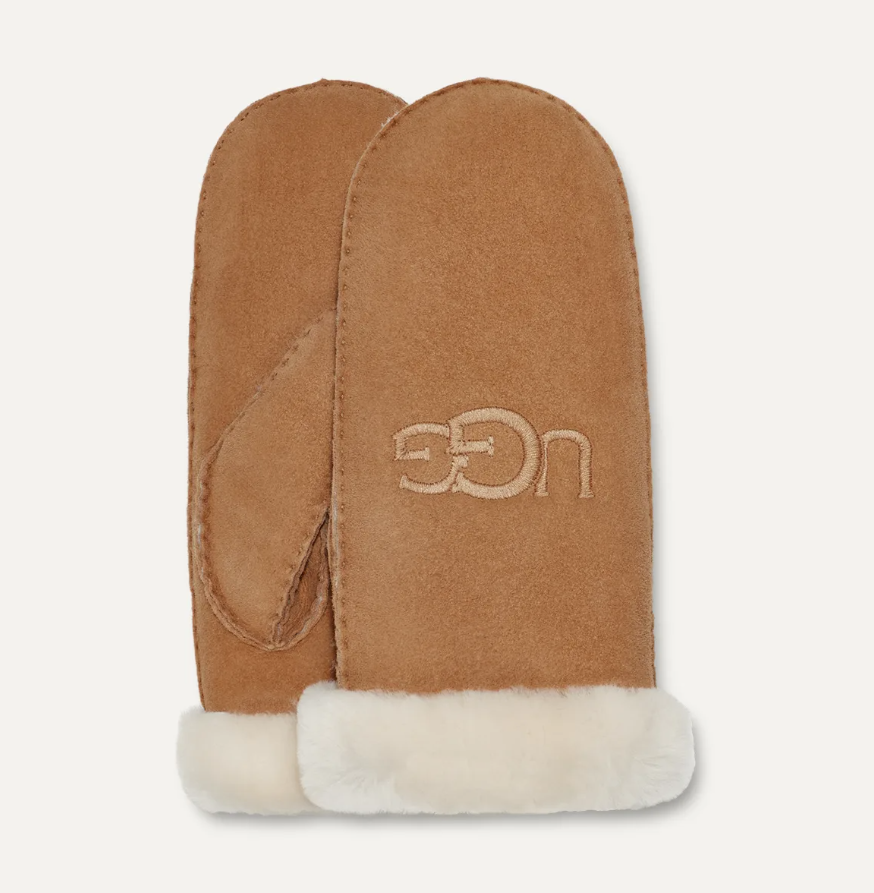 Sheepskin Embroider Mitten