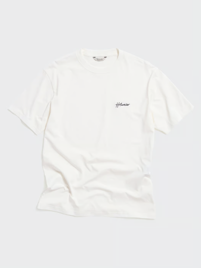 TUCKER EMBRODERY WHITE TEE S25