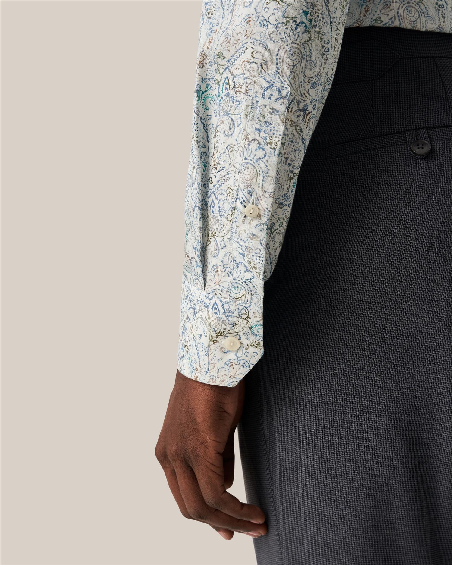 PAISLEY COTTON TENCEL CONTEMPORARY SHIRT SS24