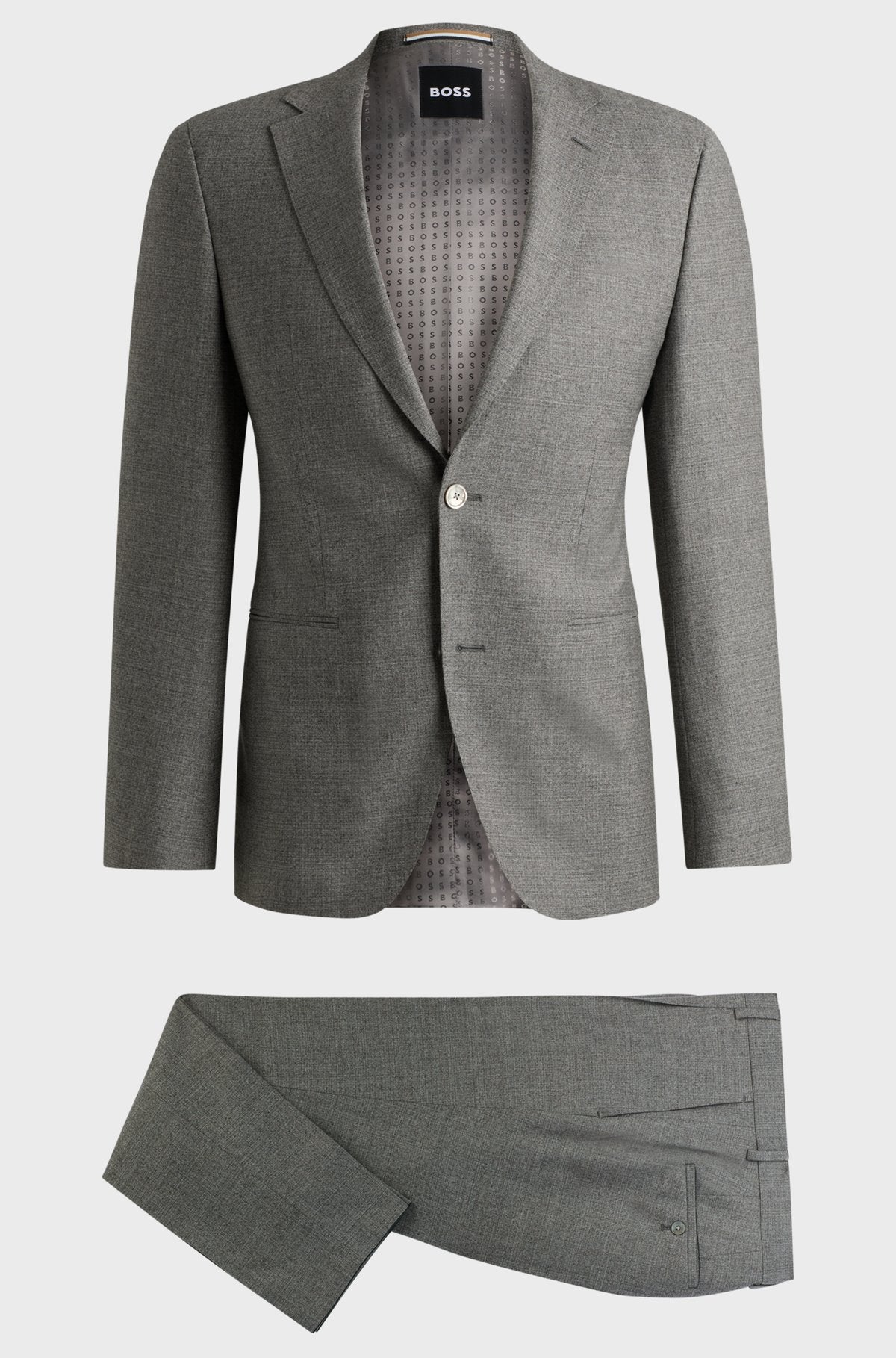 HUGE 2PCS SUIT IN MICRO PATTERNED STRETCH WOOL