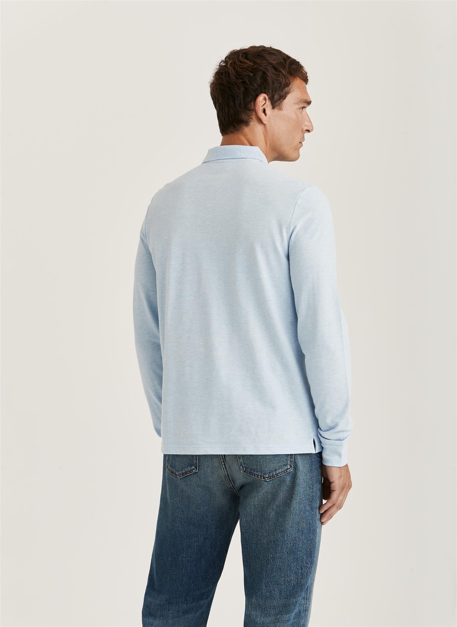 CAMDEN LS POLO SHIRT LIGHT BLUE