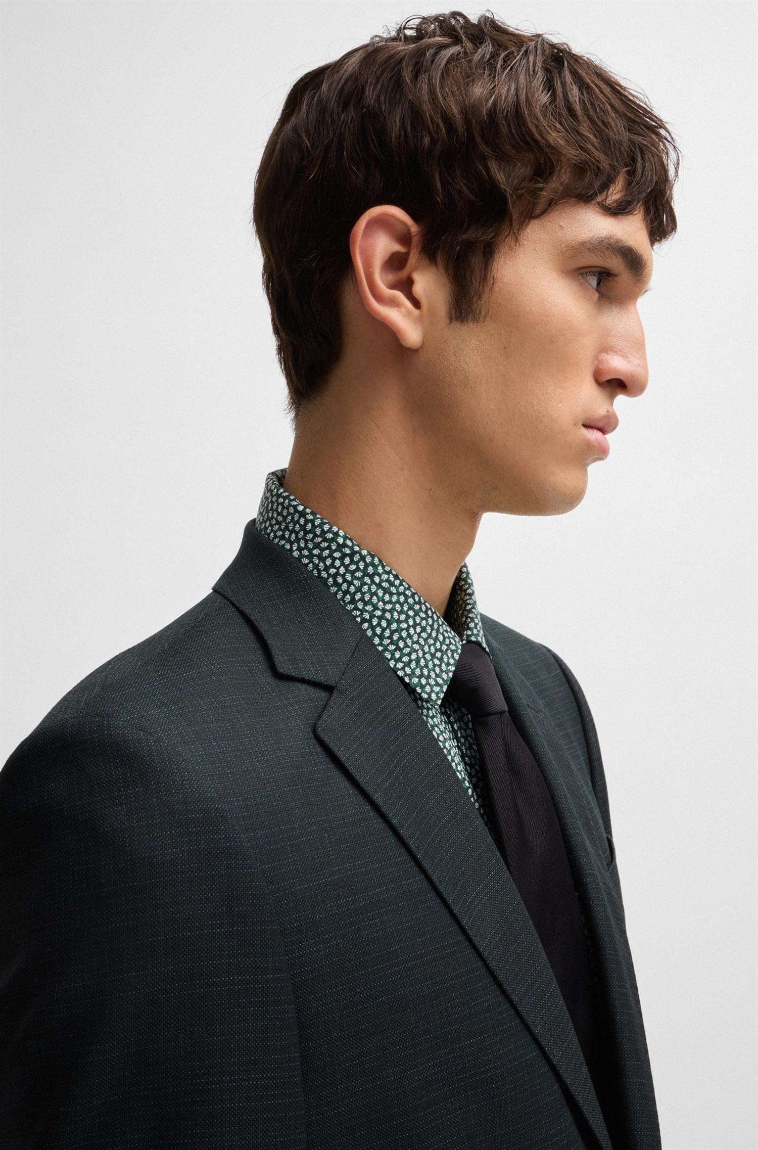 HUGE 2PCS SUIT IN MICRO PATTERNED STRETCH WOOL