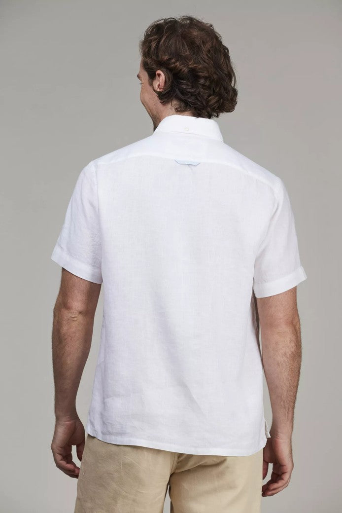 REFINE SHORT SLEEVE LINEN SHIRT WHITE