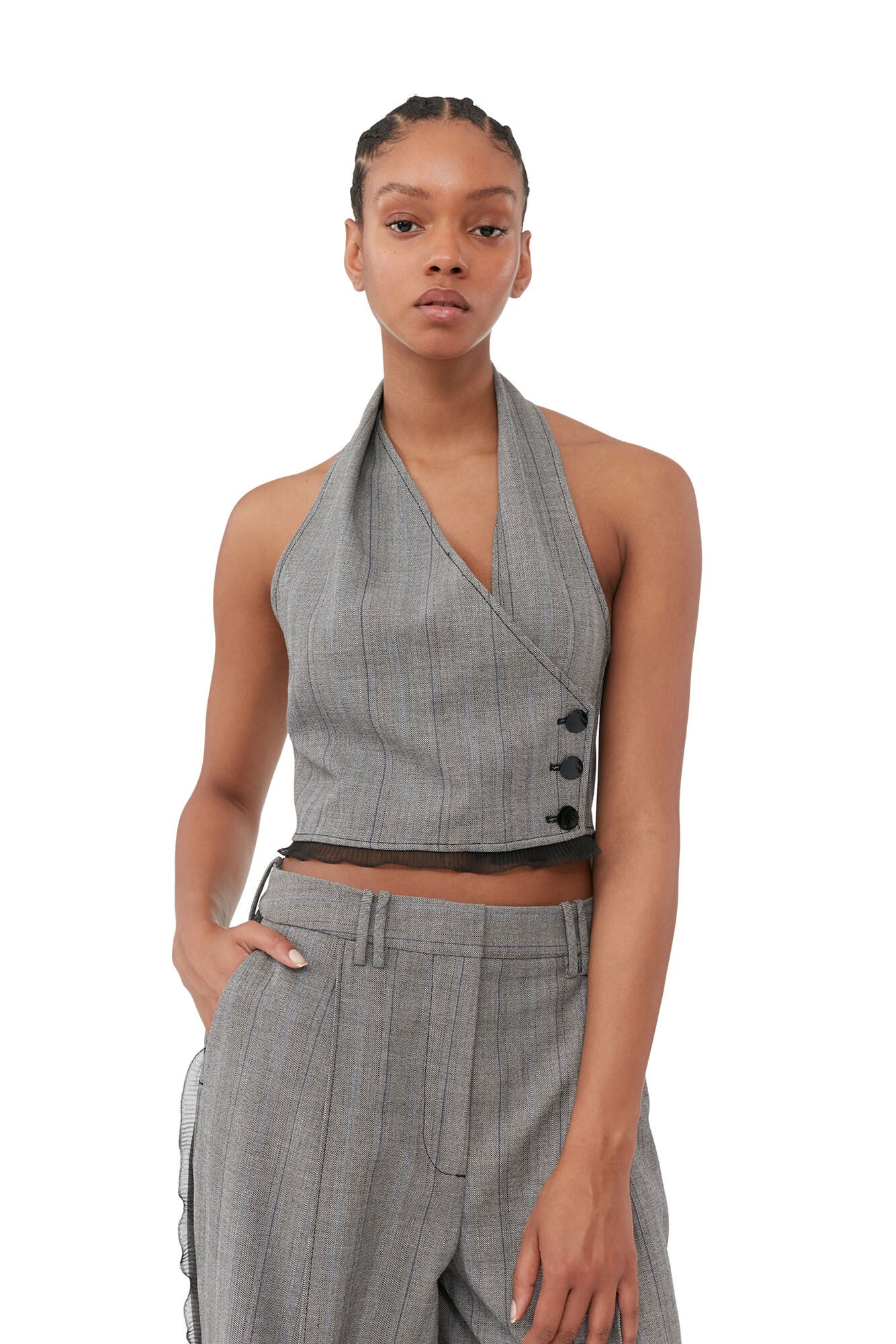 HERRINGBONE SUITING VEST