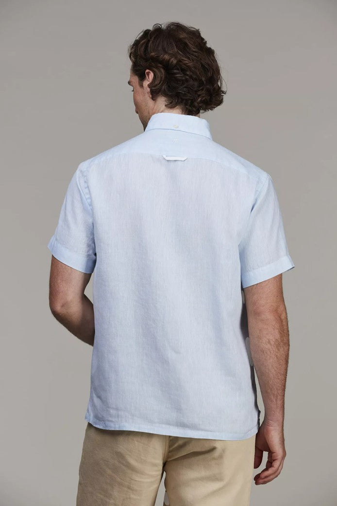 REFINE SHORT SLEEVE LINEN SHIRT LIGHT BLUE