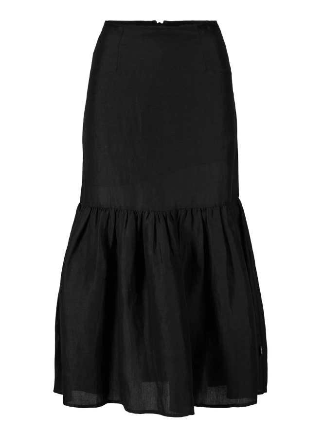 VILDA LINEN SKIRT BLACK