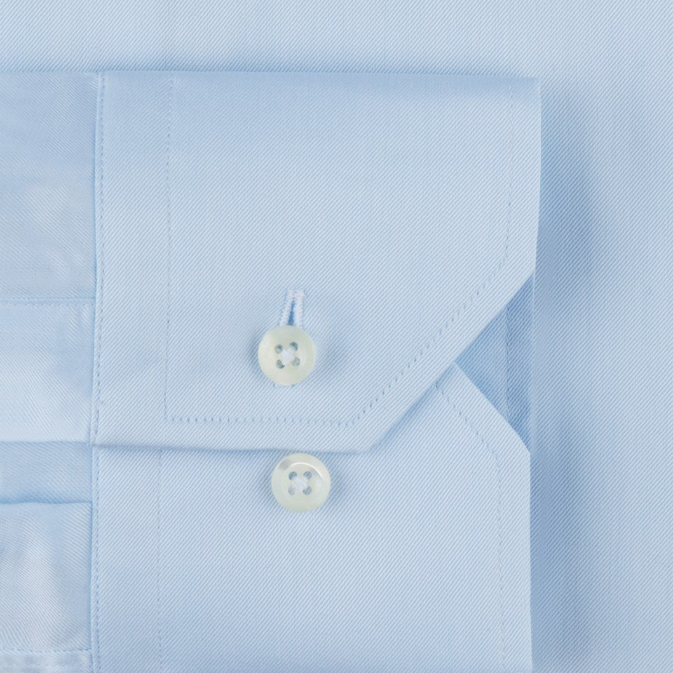 LIGHT BLUE TWILL SHIRT FITTED BORDY