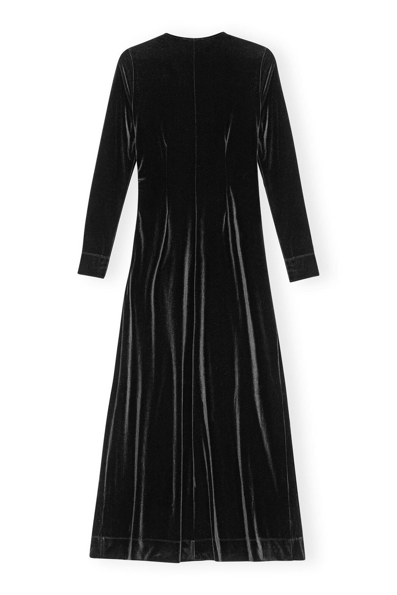 VELVET JERSEY TWIST LONG DRESS