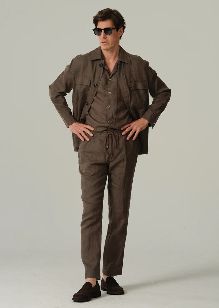 JASON DRAWSTRING PANT CINNAMON BROWN