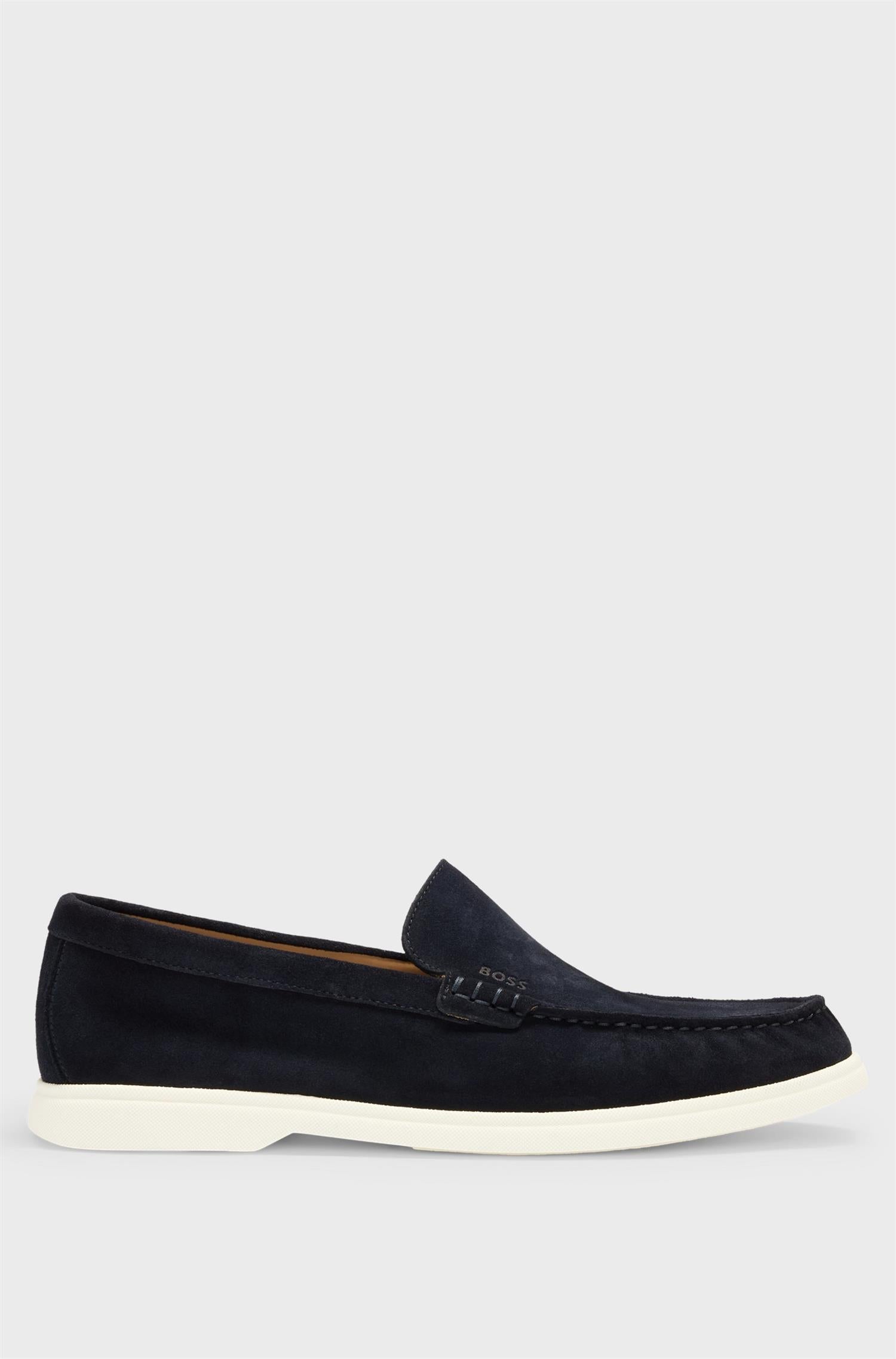 SIENNE DARK BLUE SUEDE LOAFERS