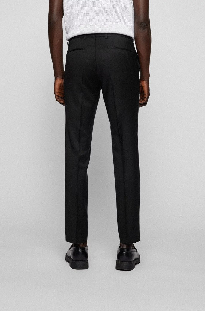 WENTEN EXTRA SLIM FIT WOOL TROUSER BLACK