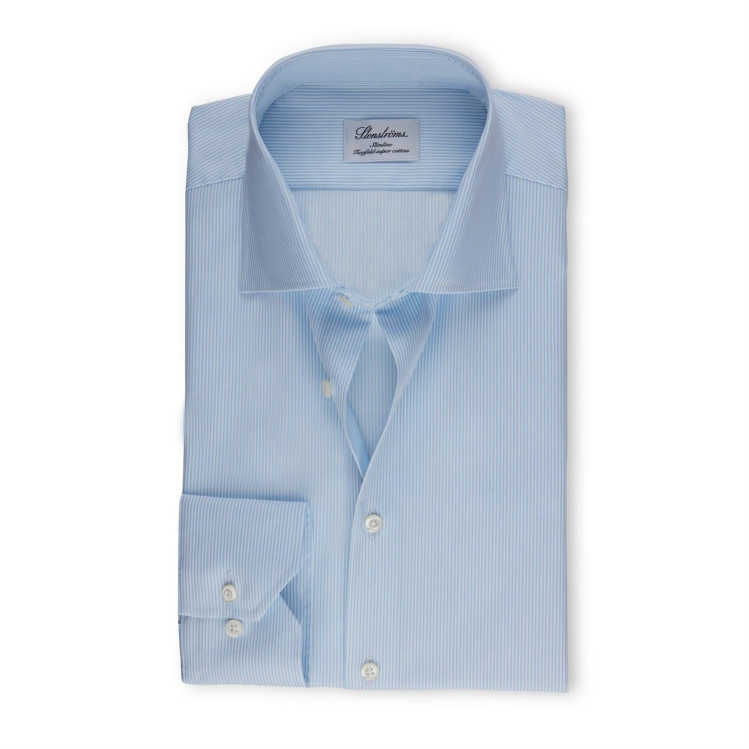 LIGHT BLUE PINSTRIPED SHIRT SLIMLINE