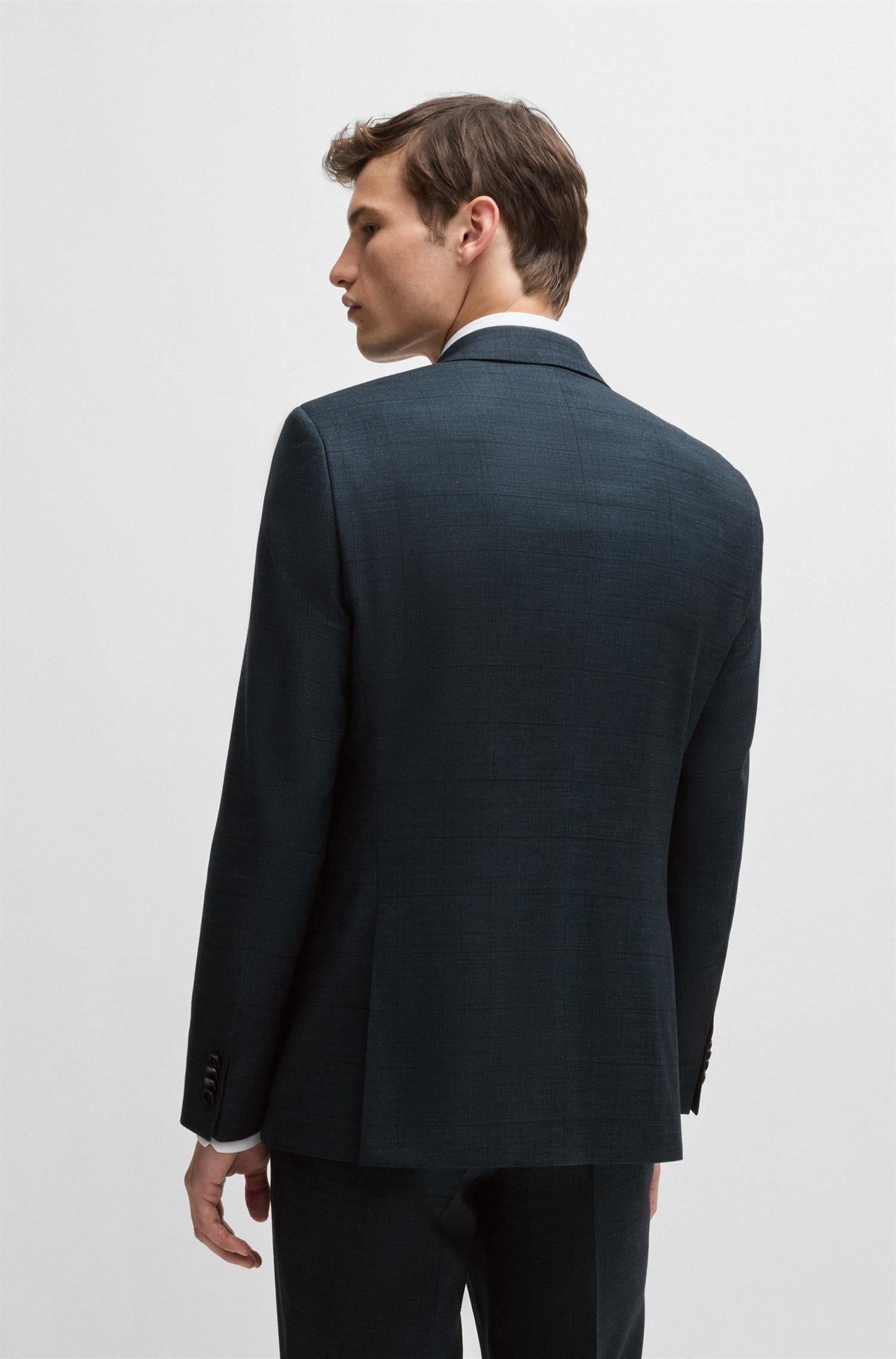 REGULAR-FIT SUIT IN CHECKED STRETCH WOOL