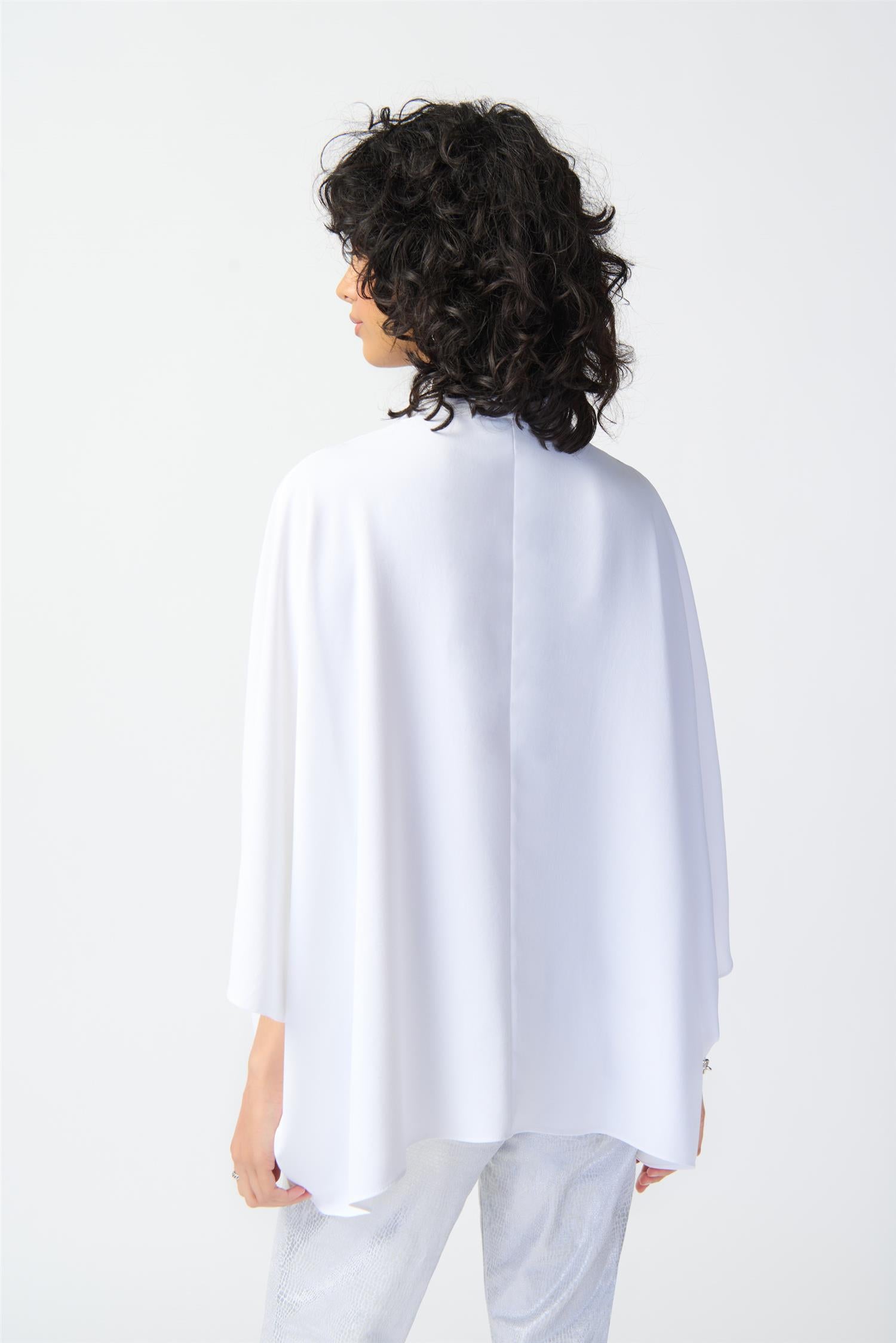 Woven Dolman Sleeve Wrap Top - Hvit