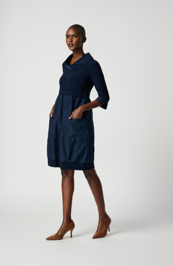 Cocoon Dress - Navy