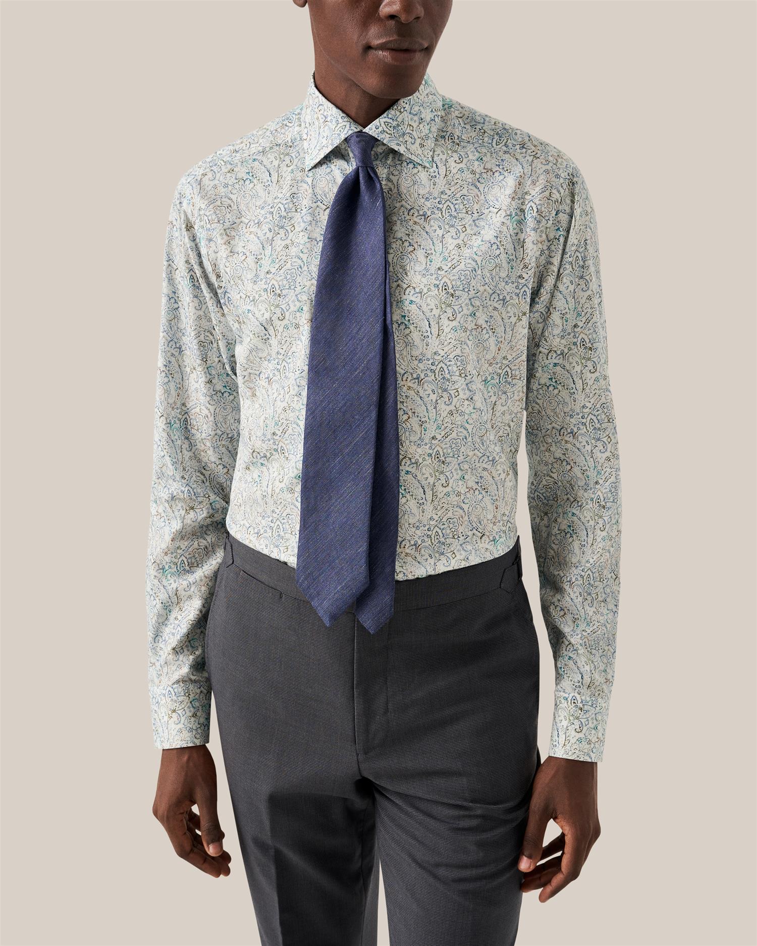 PAISLEY COTTON TENCEL CONTEMPORARY SHIRT SS24