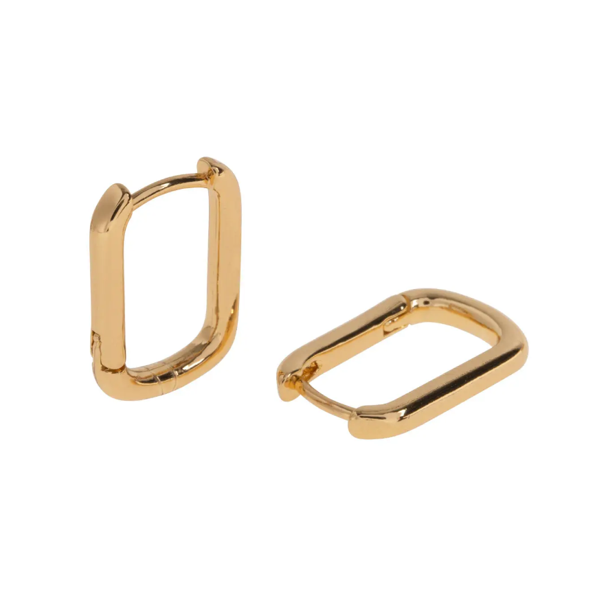 Paula - Rectangular Hoop Earrings Stainless Steel