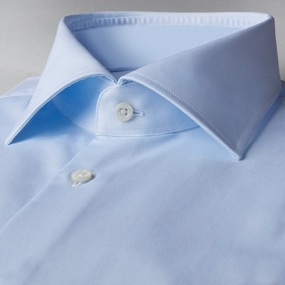 LIGHT BLUE TWILL SHIRT FITTED BORDY